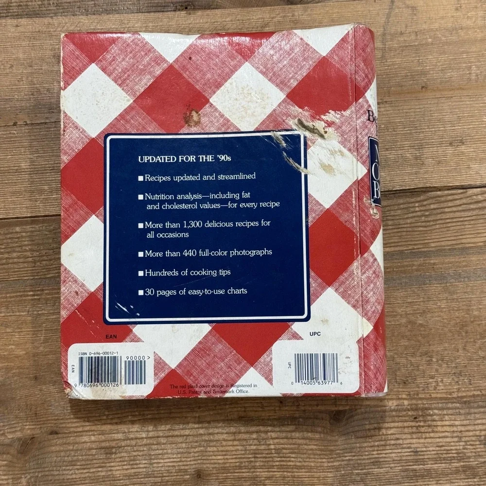 Vintage Better Homes and Gardens Cookbook: 1989 Red Checkered Binder